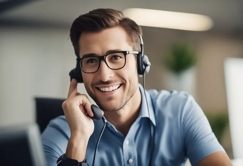 A customer service representative answering questions about HVAC services in Bellevue